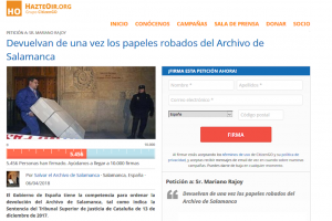 Firma para que Mariano Rajoy devuelva los archivos de todos